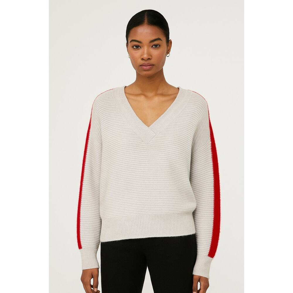 Banana Republic 100%‎ Cashmere Pullover V-neck Sweater Ribbed Preppy Academia XS
